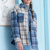 PLAID PATCHWORK BUTTON UP TOP