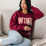 Wine Chenille Text Sweatshirt