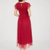 Red Polka Dot Chiffon Dress