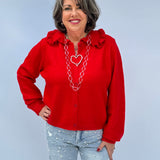 Ruffle Collar Cardigan Sweater