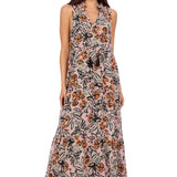 tassel tie v neck maxi dress