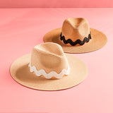 straw hat with ric rac
