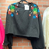 Ornament Sequin Crop Sweatshirt