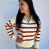 Striped Half Zip Sweater