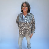 Leopard Print Casual Button-Up Shirt