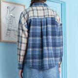 PLAID PATCHWORK BUTTON UP TOP