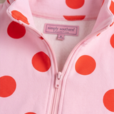 Pink Polka Dot Qtr Zip Top