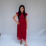 Red Polka Dot Chiffon Dress