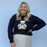 Navy Sweater with Bear