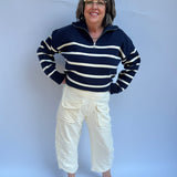 Striped Half Zip Sweater