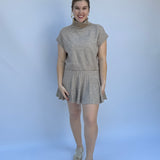 Turtleneck Top and Pleated Skirt Set