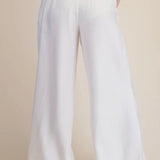 Linen Like White Pleated Pant