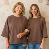 Curvy Scuba 3/4 Sleeve Top