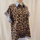 Leopard Stripe Mix Top
