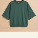 Dk Green Washed Crew Short Sleeve Top