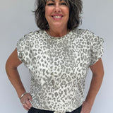 leopard print pullover top