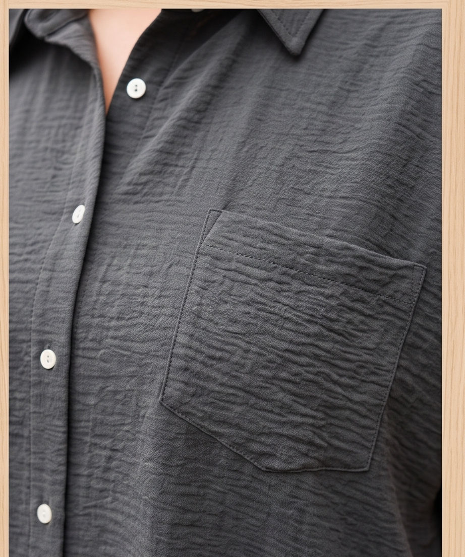 Curvy SS Button Up Airflow Top