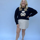 Navy Sweater with Bear