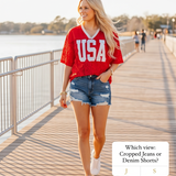 USA and Lace Top