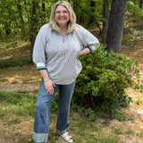 Stripe and Zip Top
