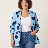 Plus Blue Polka Dot Blazer