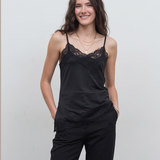 Diagonal Lace Trim Knit Cami Top