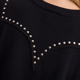 Stud Trim Western Sweater Vest