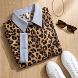 Leopard Stripe Mix Top
