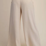 Linen Like Taupe Pleated Pant