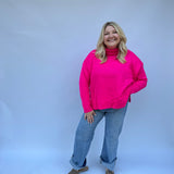 High Neck Loose Fit Sweater - Curvy