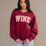 Wine Chenille Text Sweatshirt