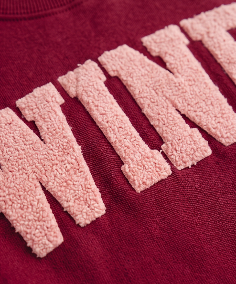 Wine Chenille Text Sweatshirt