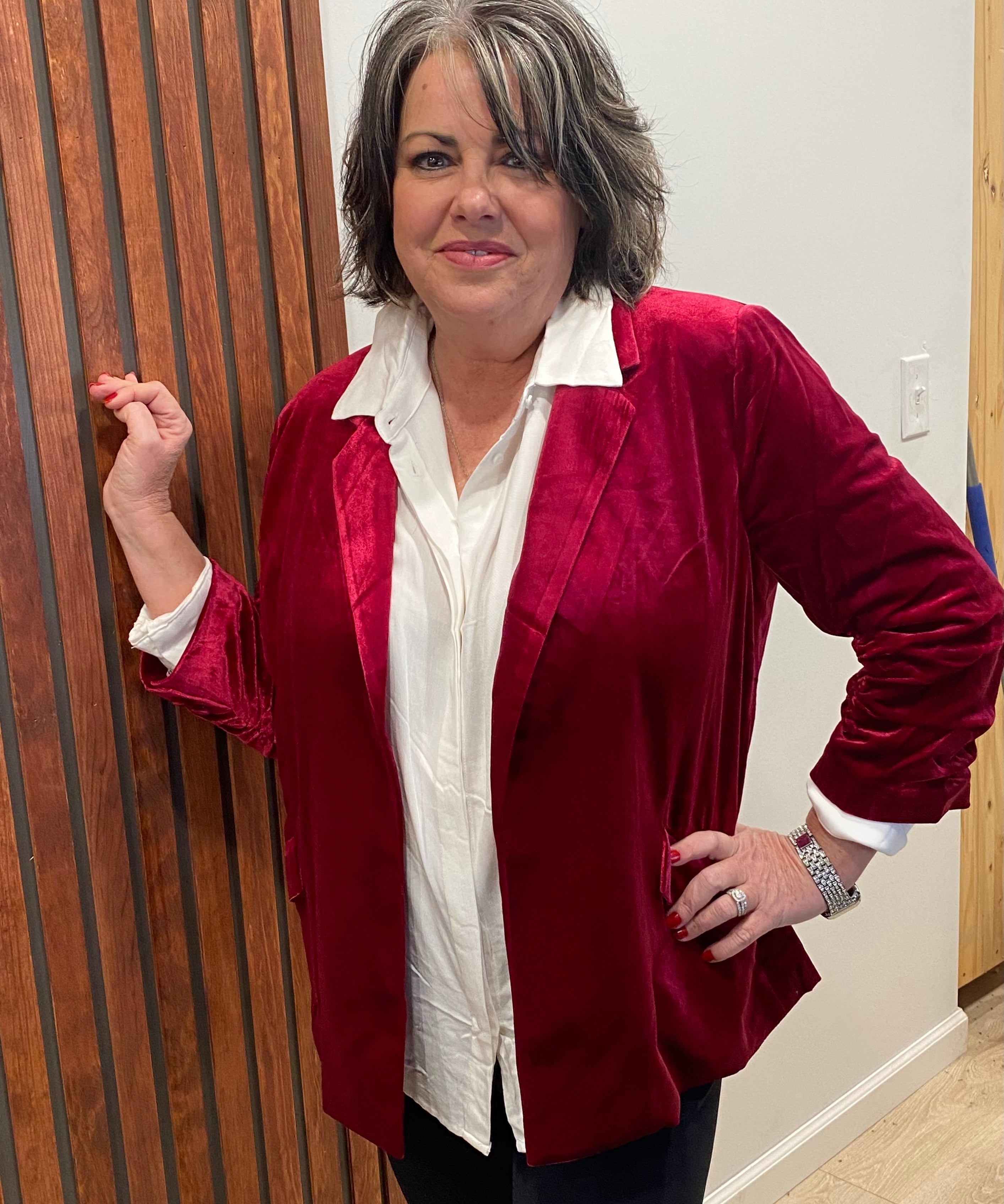 The Velvet Blazers with Single Button