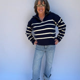 Striped Half Zip Sweater