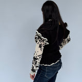 Crochet Floral Button Up Sweater