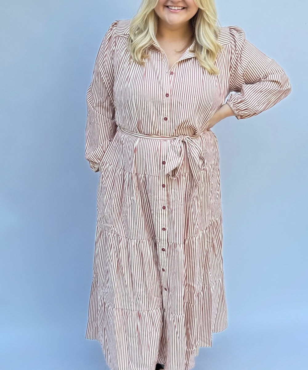 Striped Maxi Dress - Curvy
