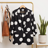 Plus Black n White Polka Dot Blazer