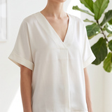 Stunning Satin V-neck Blouse