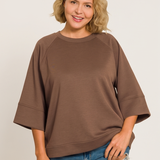 Curvy Scuba 3/4 Sleeve Top