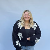 Applique Bulky Cardigan - Curvy