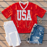 USA and Lace Top
