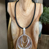 Sculptural Silver Loop Pendant Necklace