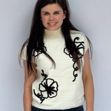 Mock Neck Contrast Trim and Floral