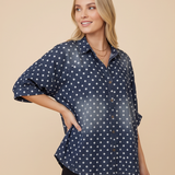 Denim Polka Dot Top