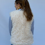 Luxurious Cream Sheepskin Toggle Vest