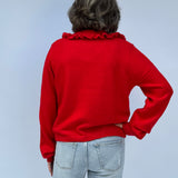 Ruffle Collar Cardigan Sweater