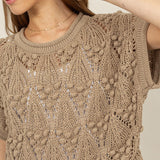 Crochet Knit Sweater Top