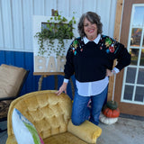 Ornament Sequin Crop Sweatshirt