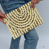 multi color woven clutch