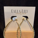 gold braided hoop earrings